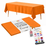 Orange Plastic Table Cover | 54 in. x 108 in.