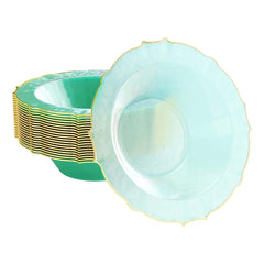 12 Oz. Mint/Gold Petal Bowls | 120 Count