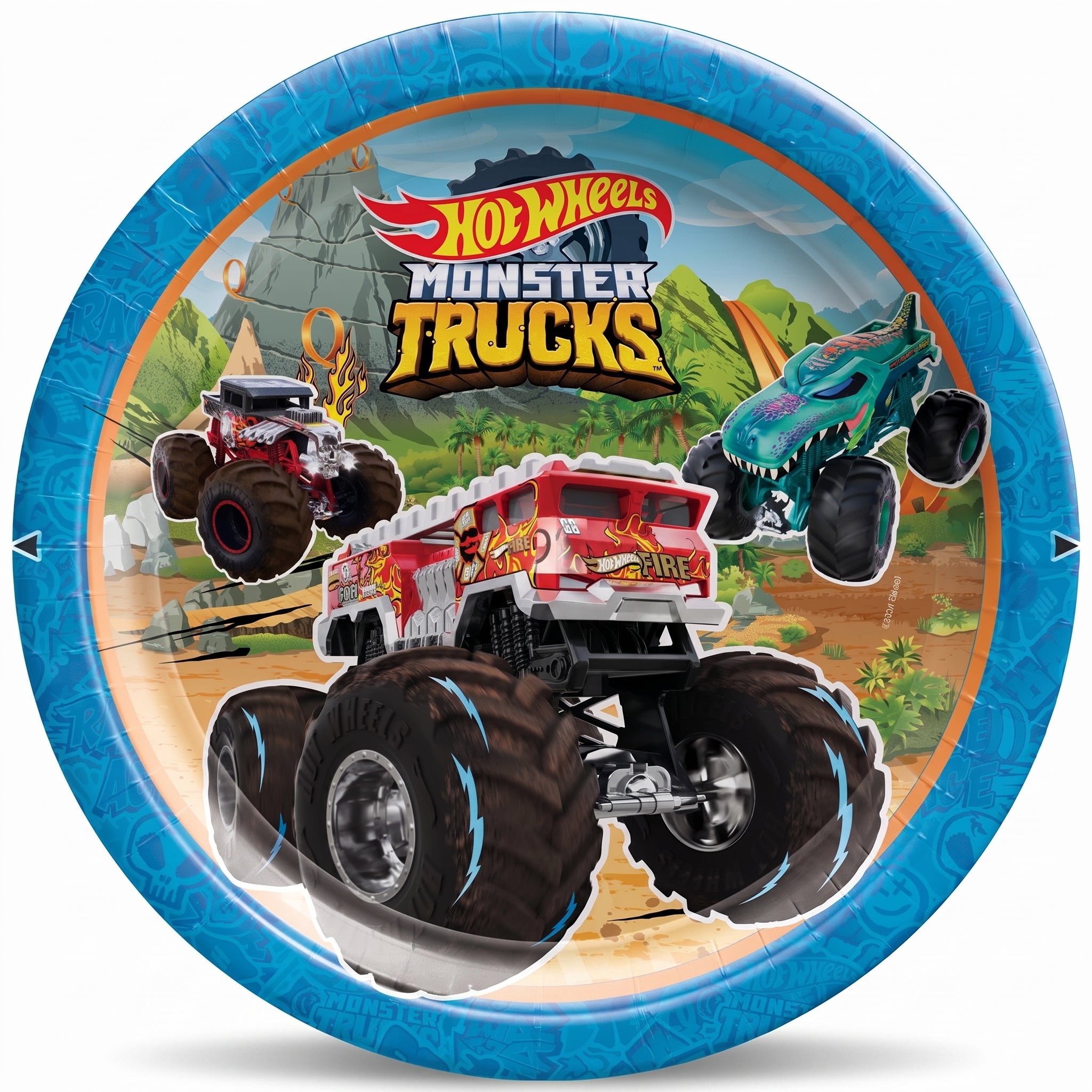 Hot Wheels Monster Trucks 9" Round Paper Plates