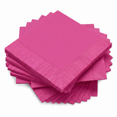 Bright Pink Luncheon Napkins - 6.5 in. x 6.5 in. - 50ct