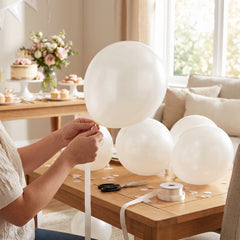 White Pearl Latex Balloons - 12" | 15-Pack