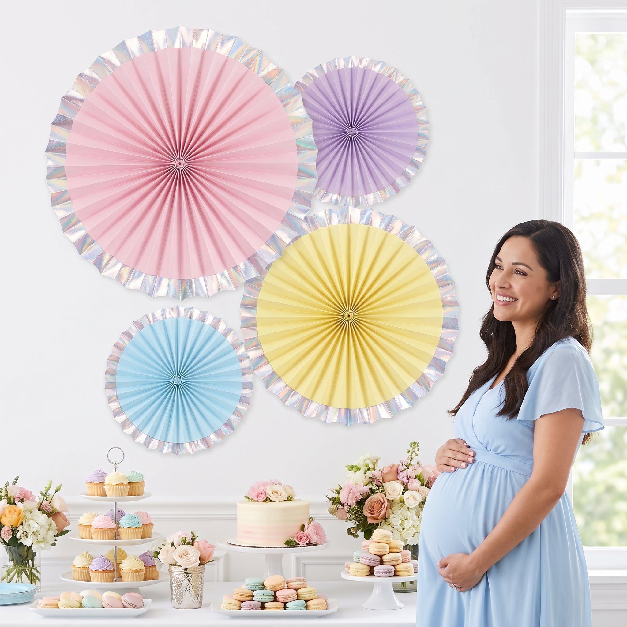 Pastel Parasol Paper Fans
