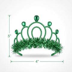 Festive Green Tinsel Trim Tiara for Team Spirit