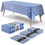 Blue Gingham Plastic Table Cover - 54 In. x 108 In.