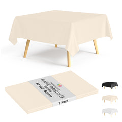 Premium Square Ivory Table Cover 52" x 52" | 1 Pack