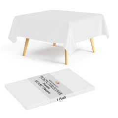 Premium Square White Table Cover 52" x 52" | 1 Pack