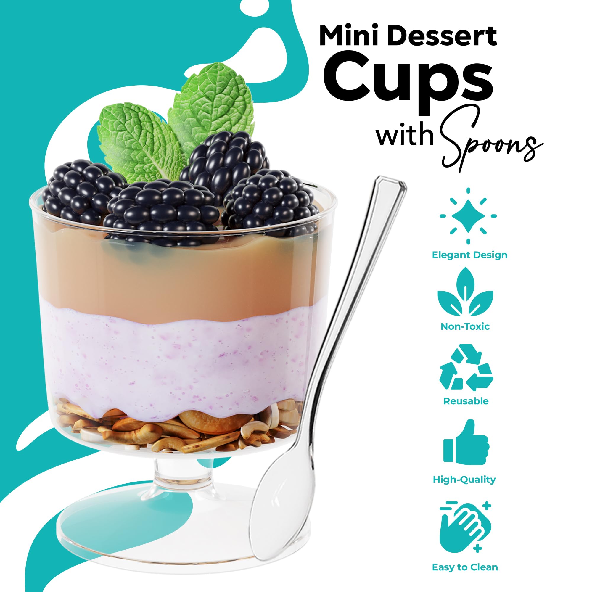 2 Oz. Clear Stemmed Mousse Cup | 20 count