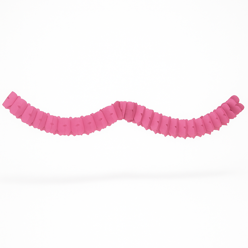 Bright Pink Tissue Paper Garland - 12 ft