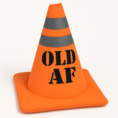 Novelty Construction Cone Birthday Hat - "Old AF"