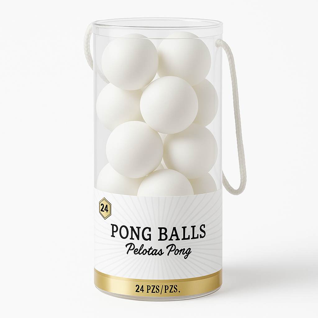 White Plastic Pong Balls Set, 24-Pack for Parties and Games