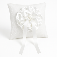 Elegant Sequin Ring Bearer Pillow with Floral Ribbon Accent