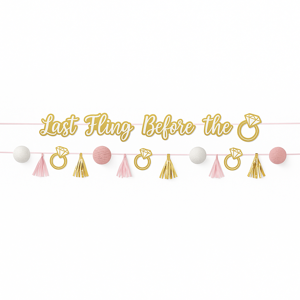 Glitter "Last Fling Before the Ring" Banner Decoration - 2 Pack