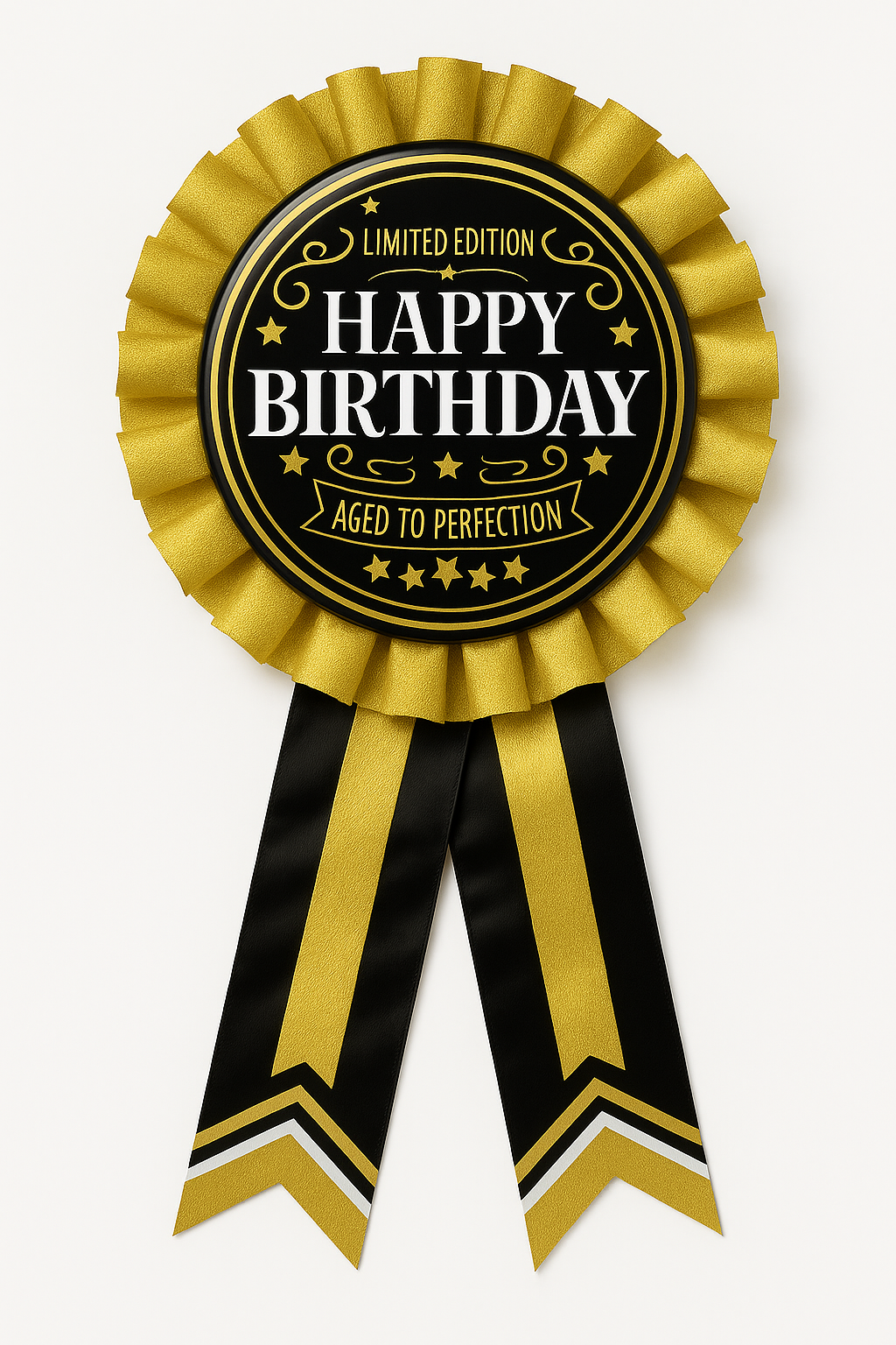 "Better with Age" Birthday Award Ribbon - Black/Gold