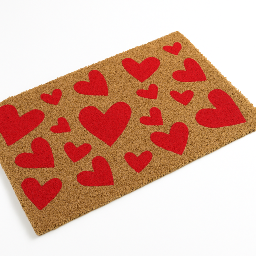 Valentine's Day Heart Coir Doormat
