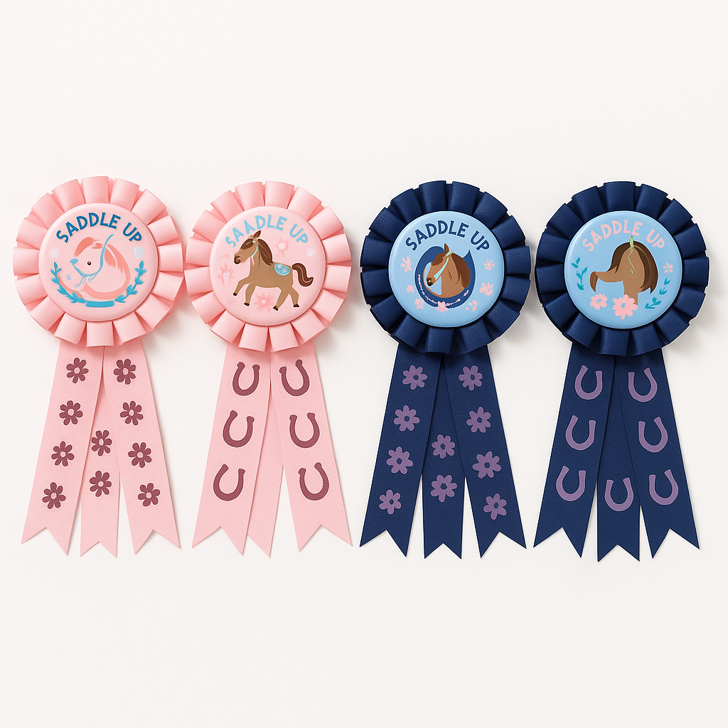 Saddle Up Award Ribbons - Pink & Blue 4-Pack