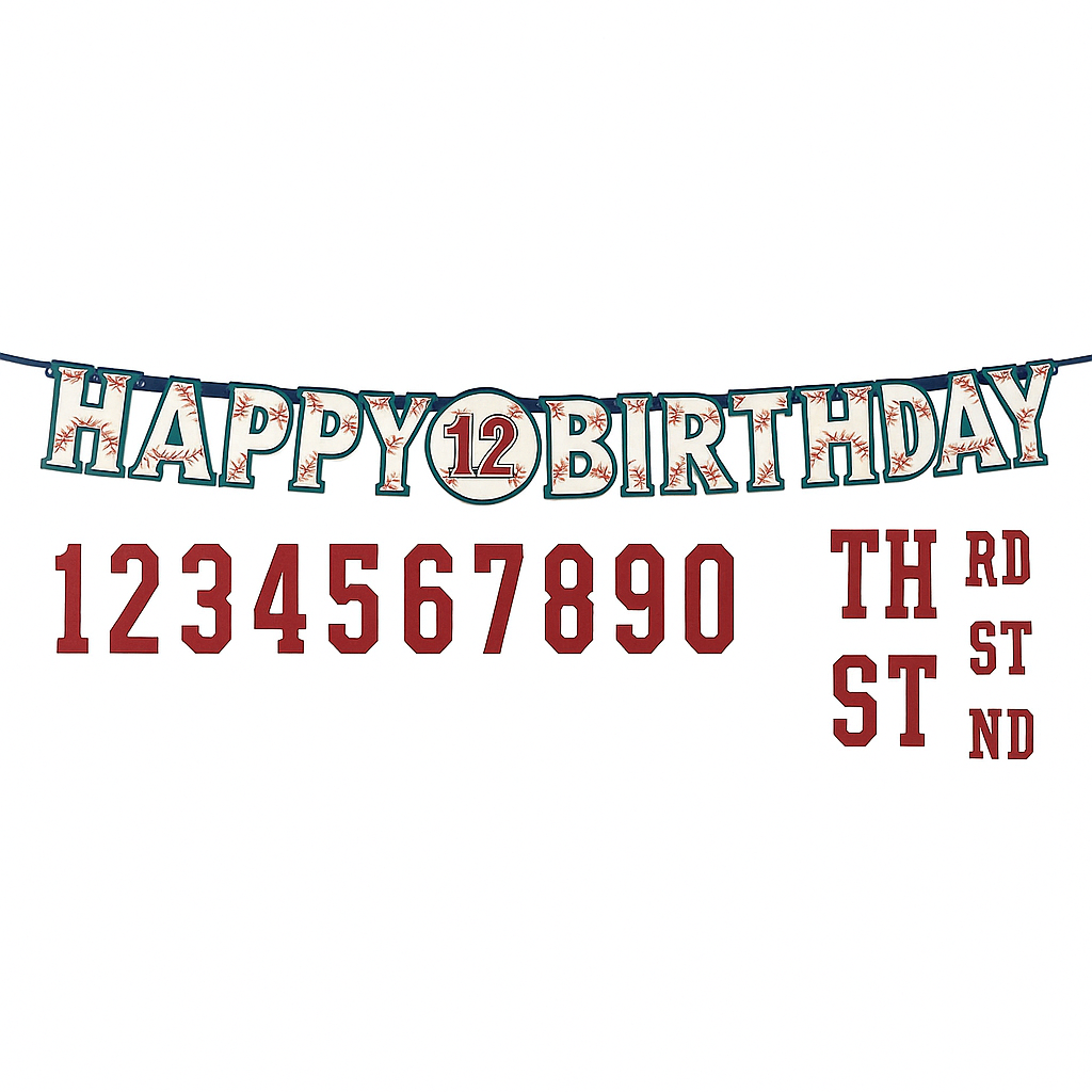 MLB Rawlings Customizable "Happy Birthday" Baseball Banner Kit