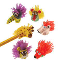 Wild Animal Pencil Tops - 12 Count