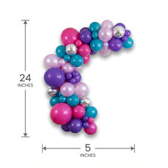 Jewel Tone Balloon Garland Arch Kit - Pink, Purple, Silver & Blue