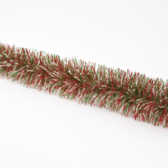 Festive Christmas Tinsel Garland in Red, Green, and Silver
