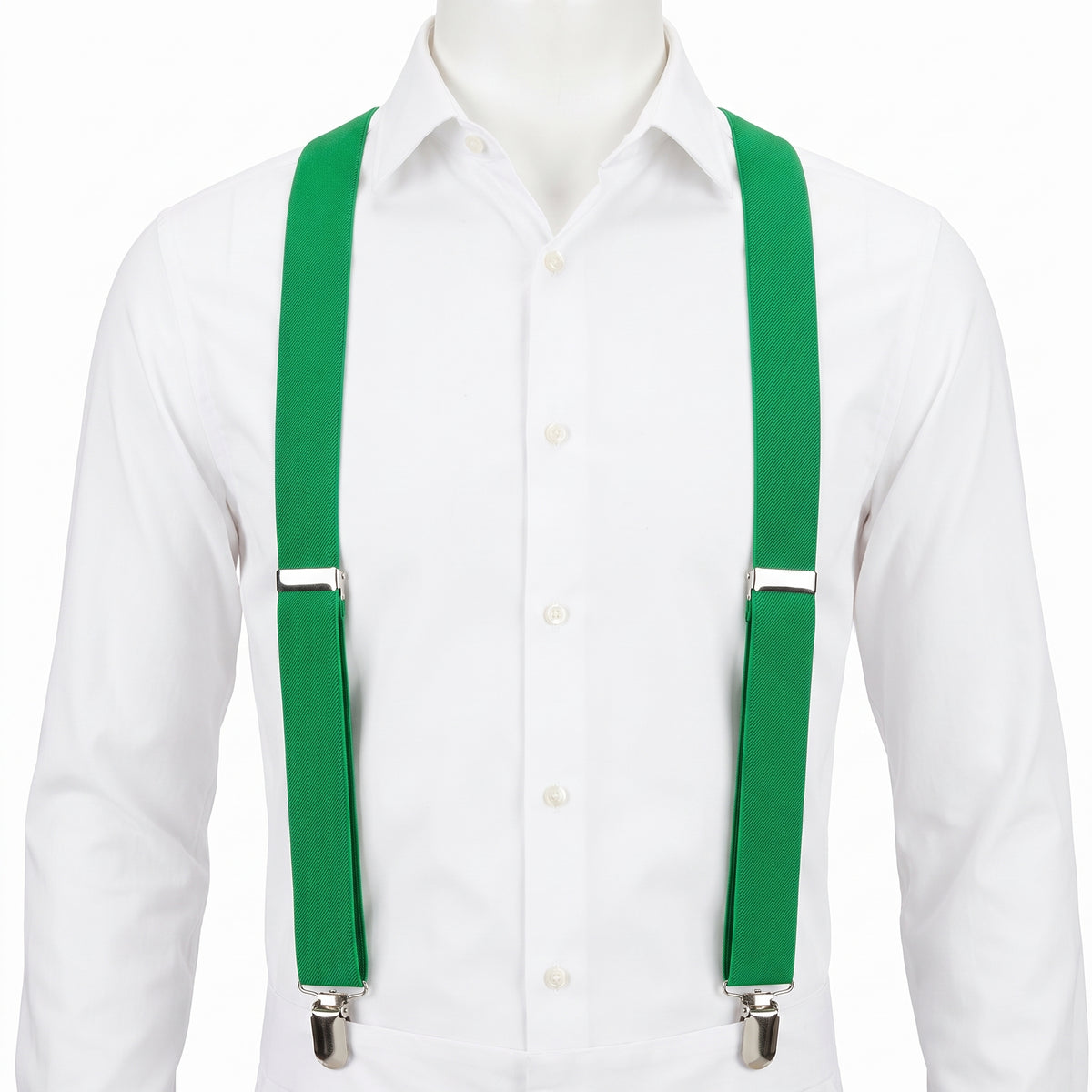 Festive Green Adjustable Y-Back Suspenders