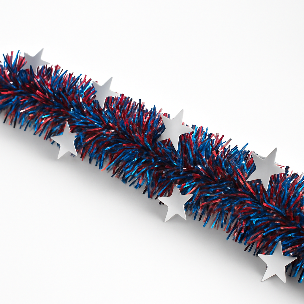 Sparkling Tinsel Patriotic Garland Boa