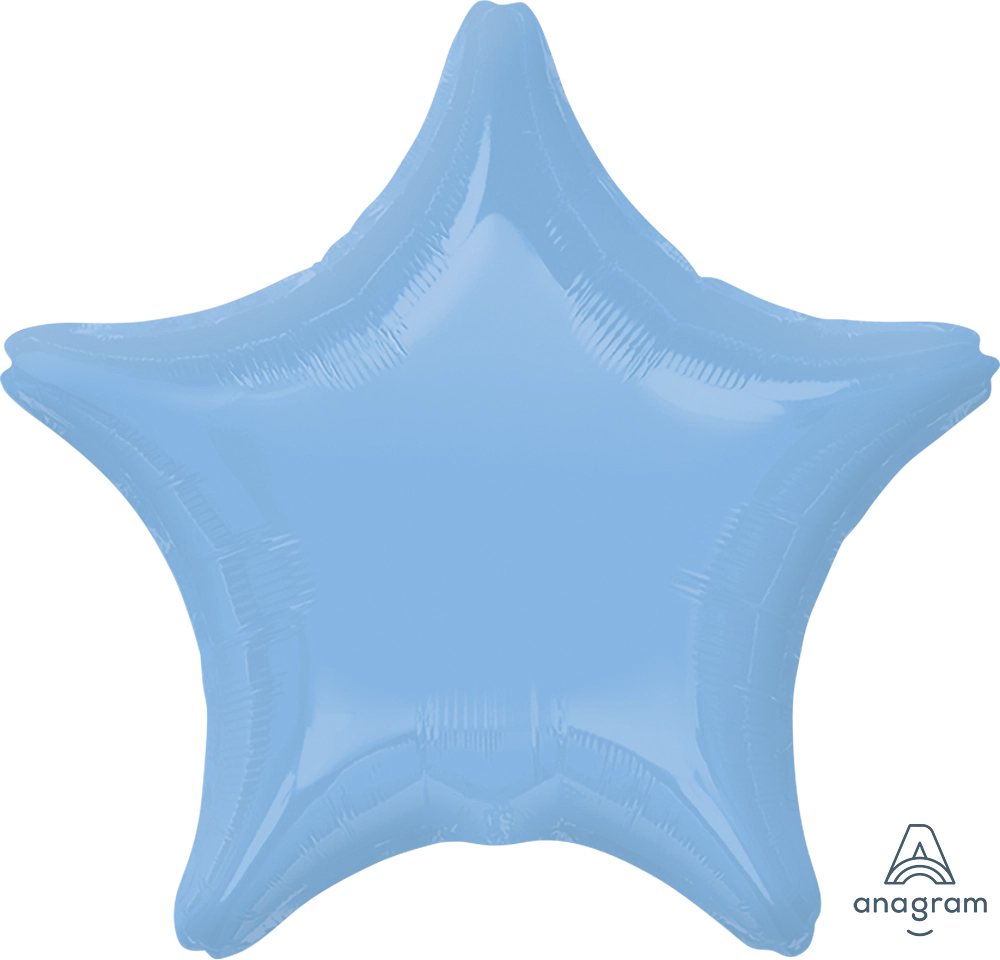 Baby Blue Star Foil Balloon - 19 Inch