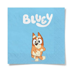 Bluey Birthday Party Beverage Napkins - 16 Pack - 5 In. X 5 In.