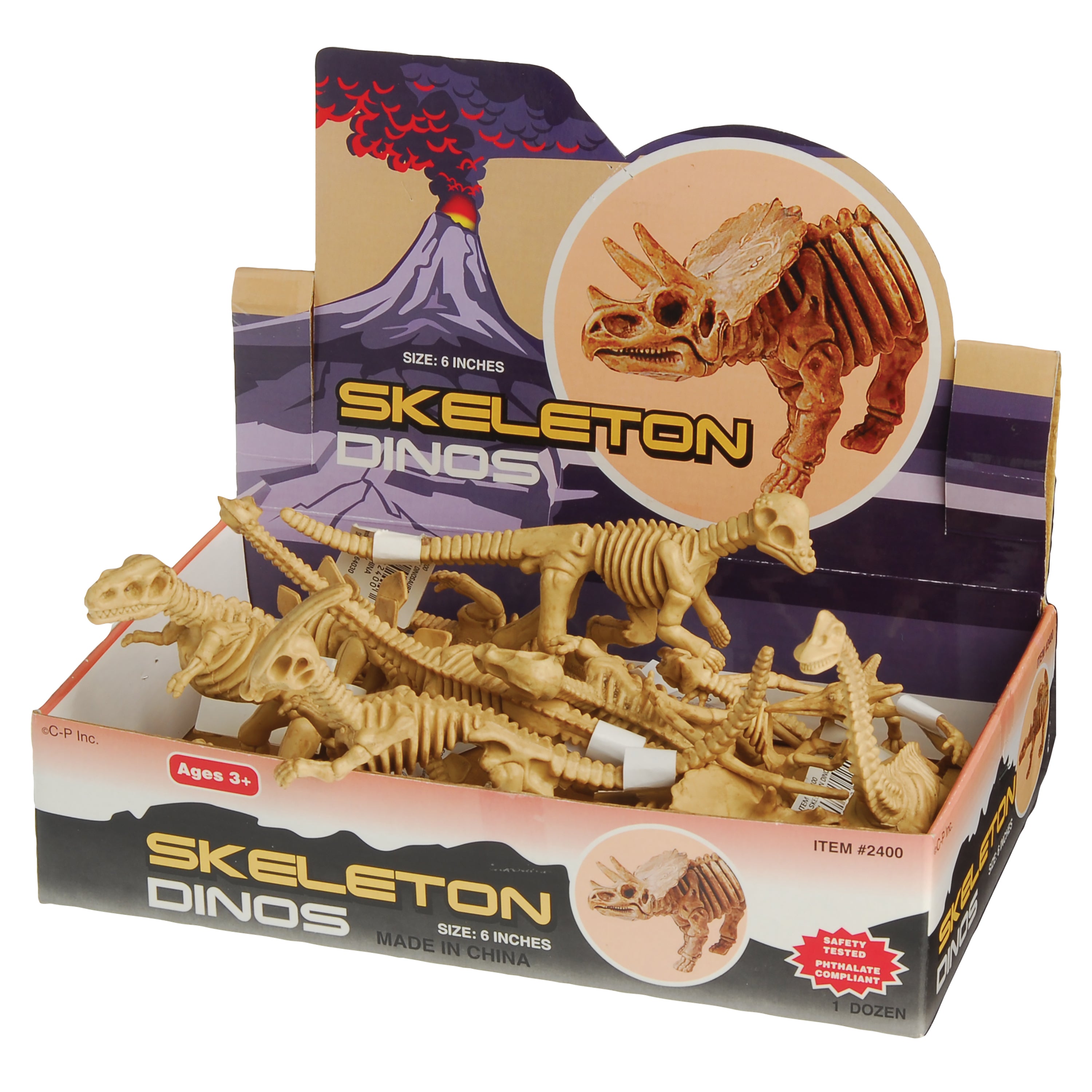 Skeleton Dinos/6 Inch - 12 Count