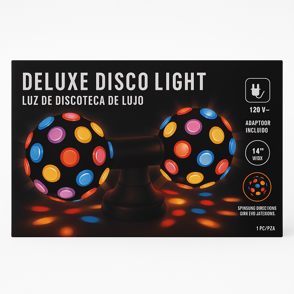 6" Twin Disco Ball Light - Multicolor Glow for Endless Celebrations