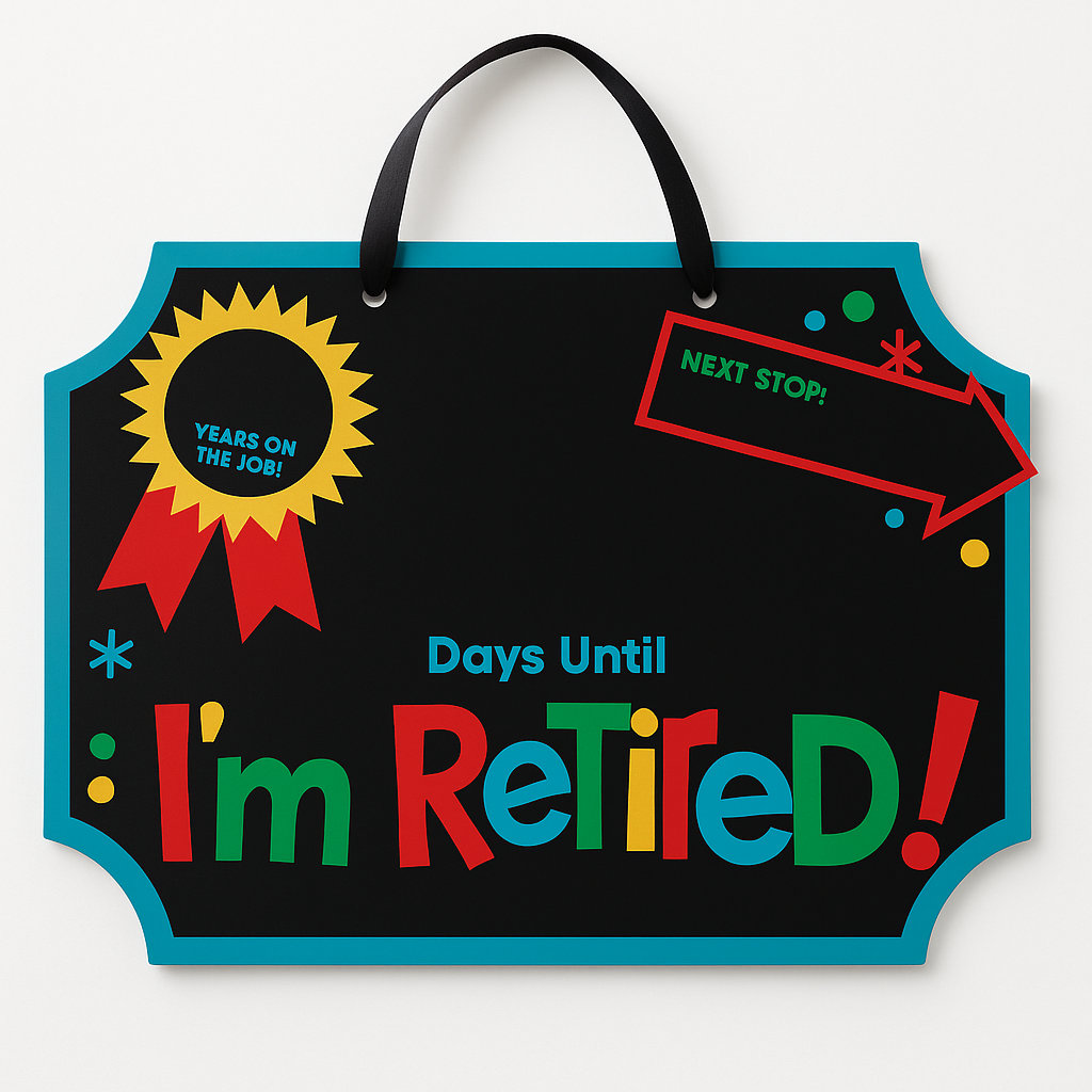 "I'm Retired" DIY Customizable Chalkboard Sign for Retirement Celebration