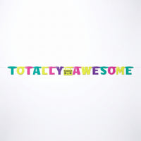 Awesome 80s "Totally Awesome" Letter Banner Decoration