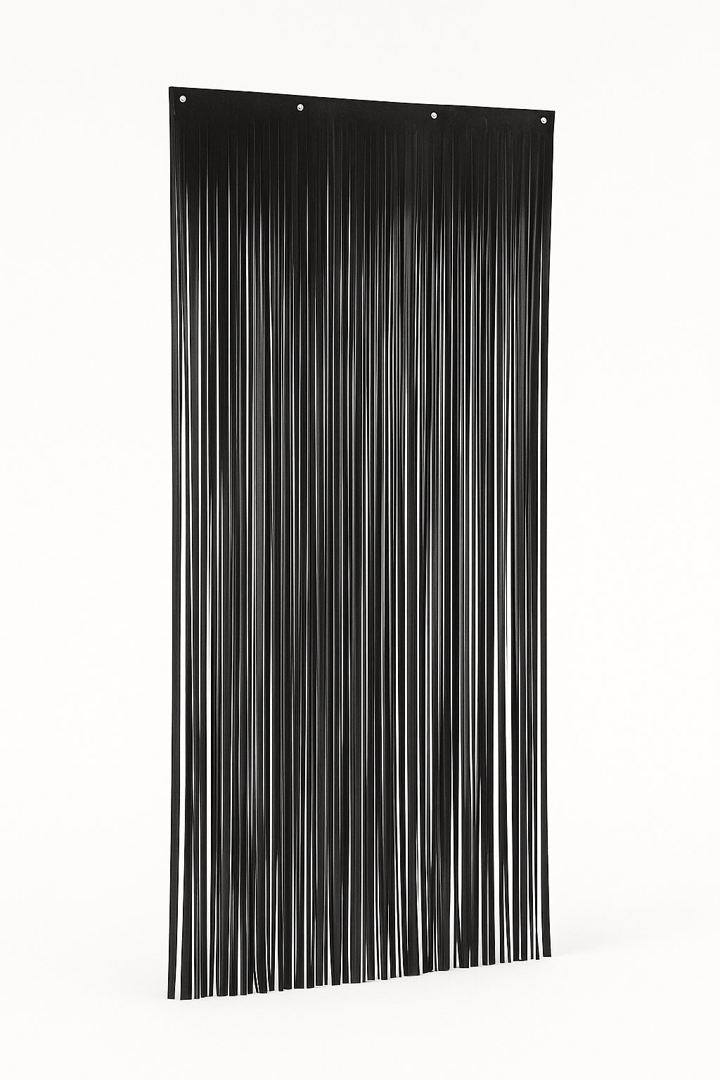 Elegant Black Metallic Door Curtain – 3' x 8'