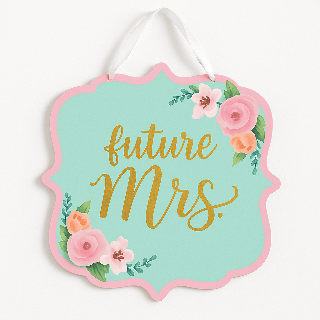 Mint to Be "Future Mrs" Wedding Shower Hanging Sign