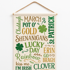 St. Patrick‚Äôs Day Glittering Canvas Hanging Sign