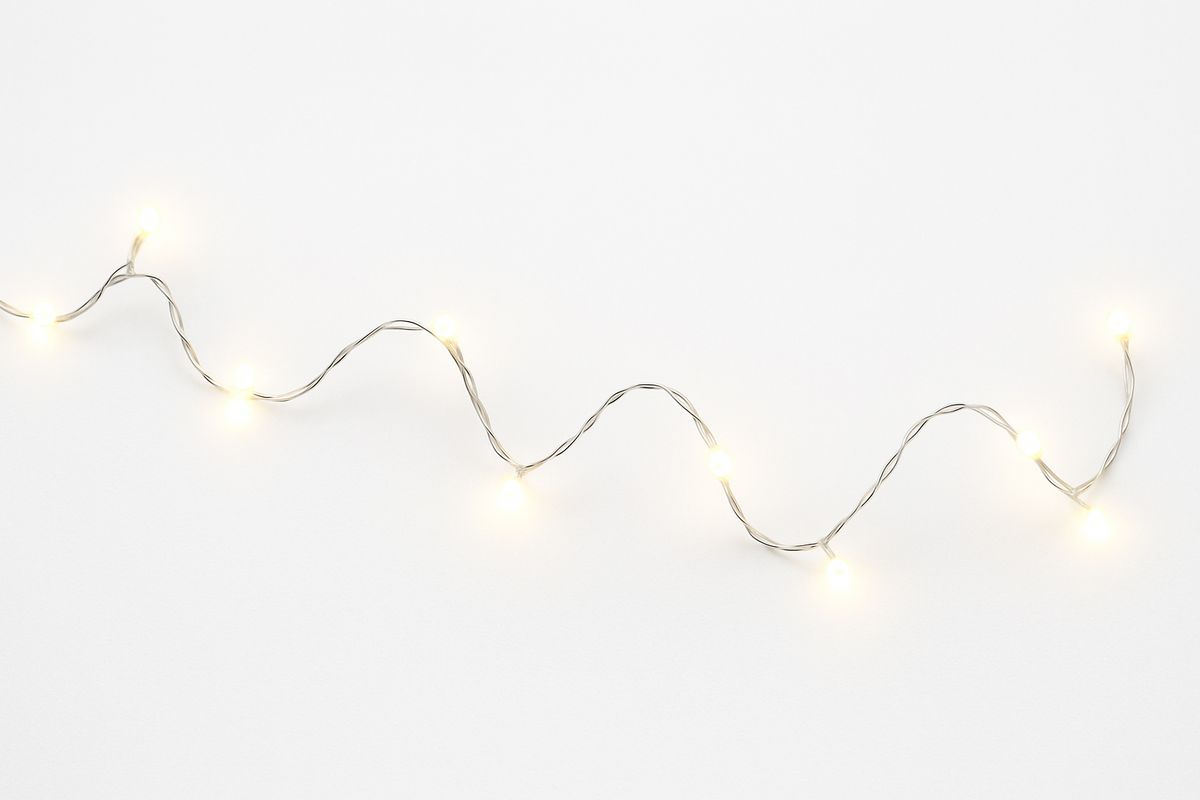 White Fairy LED String Lights - Battery Operated, 5.5 ft