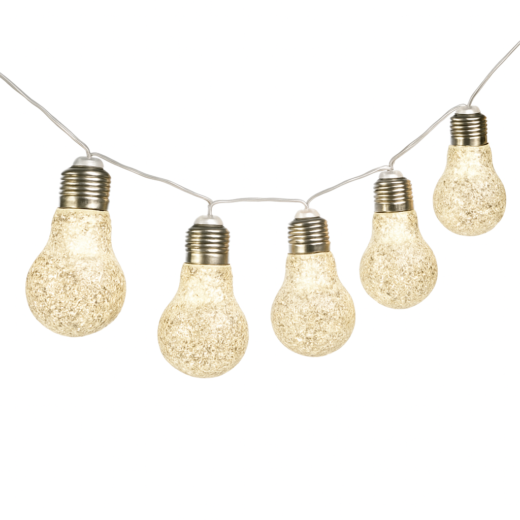 Glitter Edison LED String Lights - 10 Lights, 5 ft