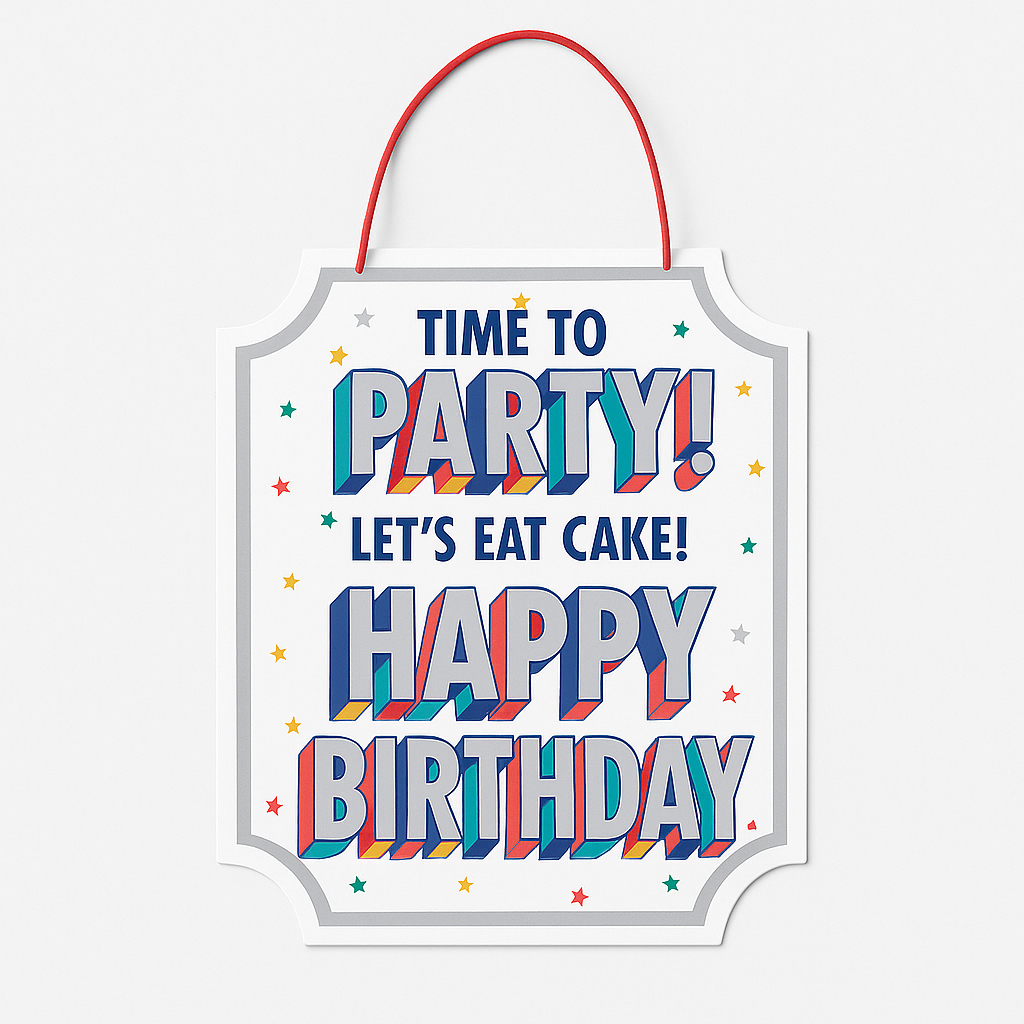 Colorful "Here's to Your Birthday" Hanging Sign