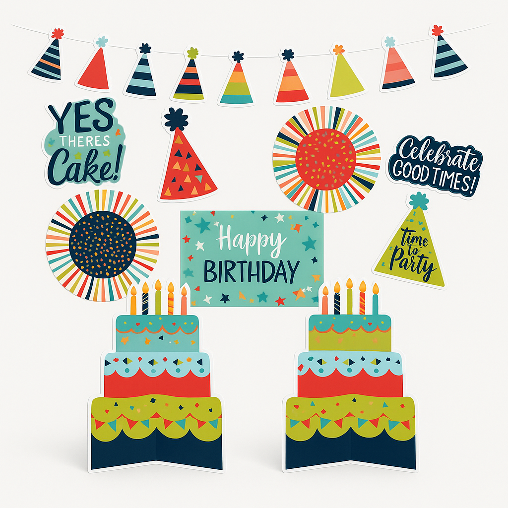Colorful Birthday Celebration Room Decoration Kit