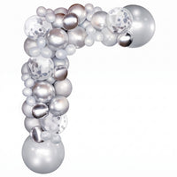 Silver Confetti Latex Balloon Garland Kit for Parties