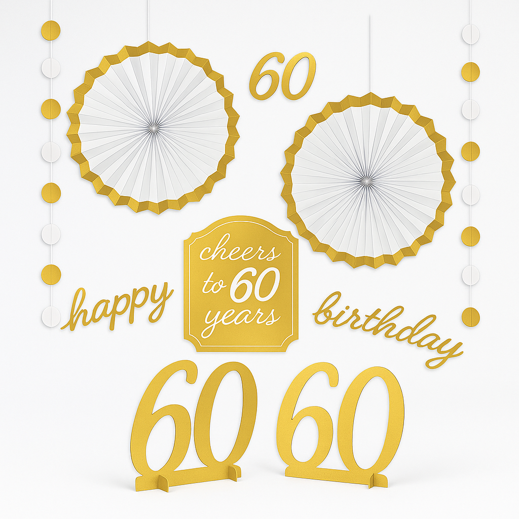 Golden Age 60th Birthday Room Decorating Kit