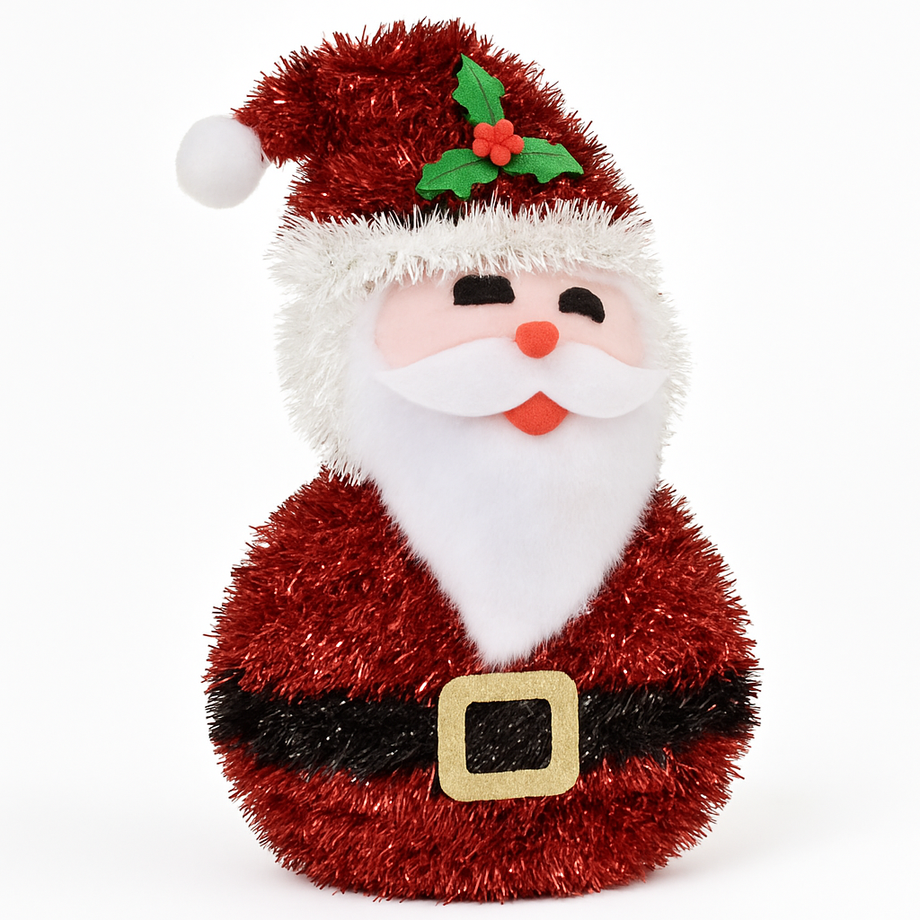 Deluxe 3D Tinsel Santa Decoration
