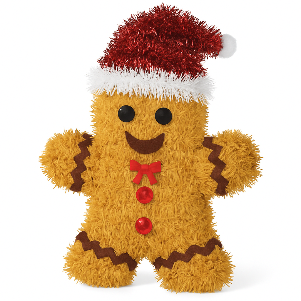 Festive 3D Tinsel Gingerbread Man Christmas Decoration
