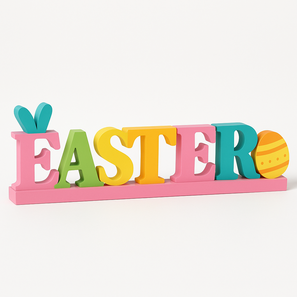 Colorful Easter Standing Word Sign Table Decoration