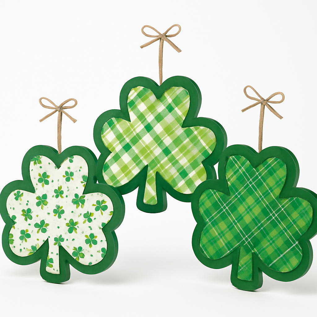 St. Patrick's Day Shamrock Hanging Sign Set - 3 Pack