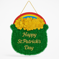 Tinsel Rainbow Pot of Gold Hanging Decoration