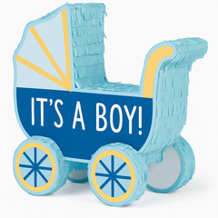 Mini Blue Baby Carriage Piñata Decoration