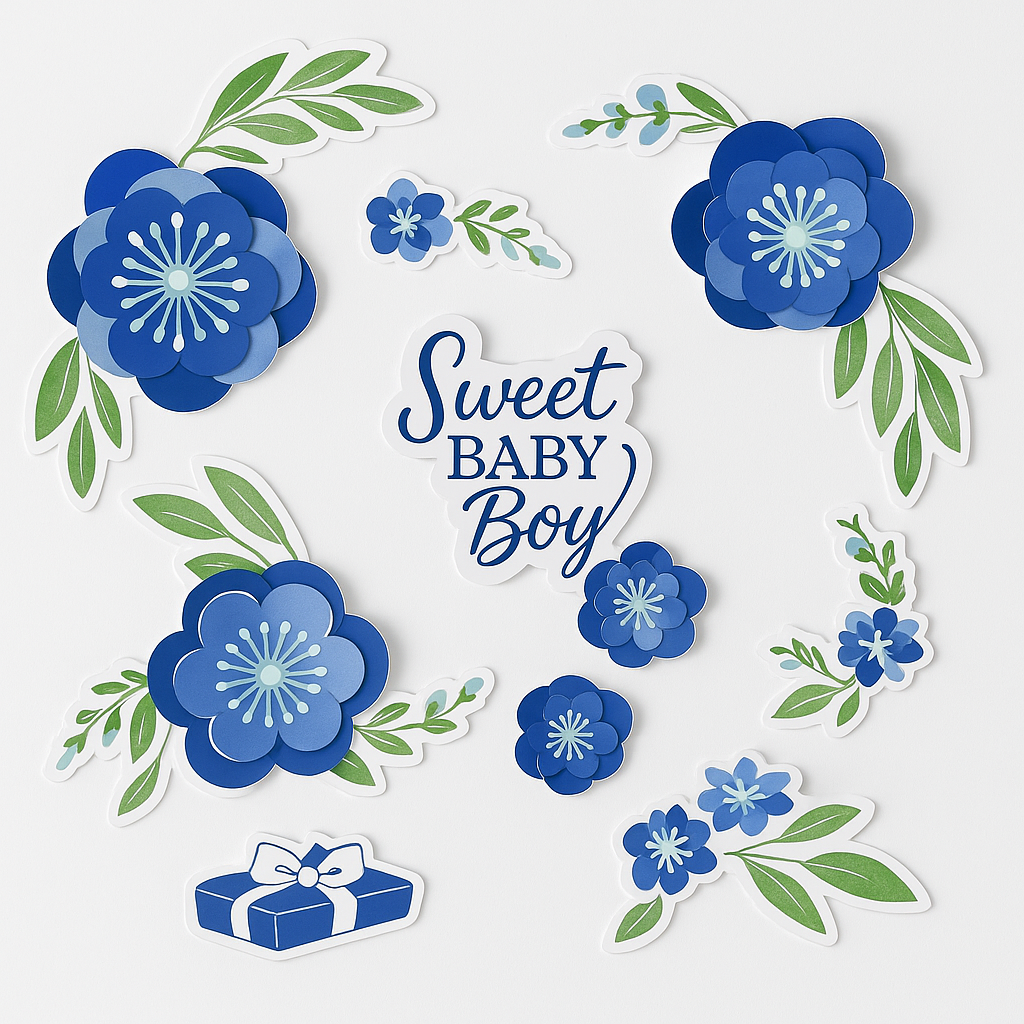 "Sweet Baby Boy" Floral Backdrop Decoration