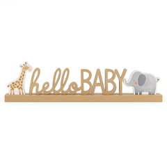 Jungle Safari "Hello Baby" Standing Sign for Baby Shower
