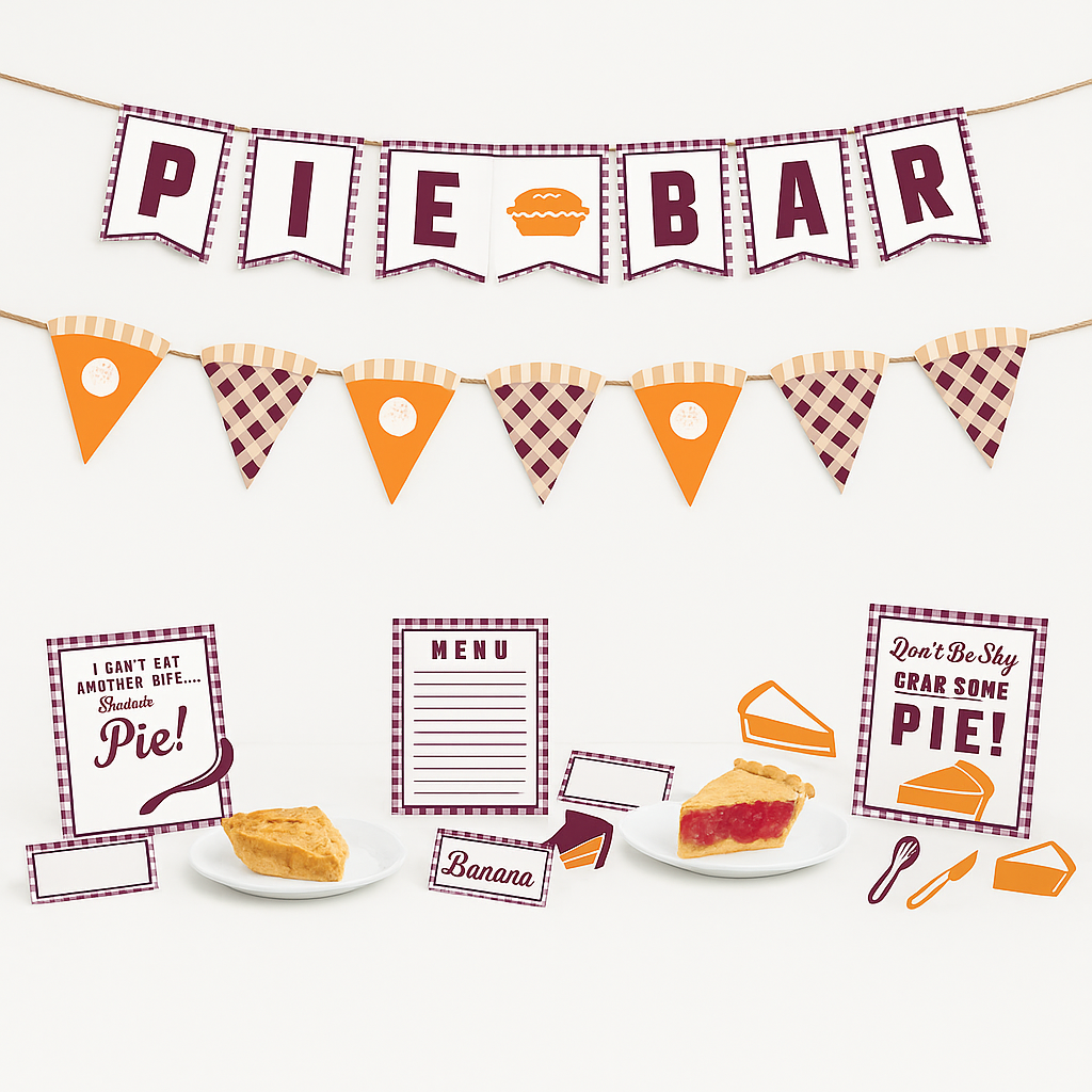 Thanksgiving Pie Bar Buffet Decoration Kit
