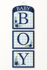 "Baby Boy" Hanging Door Decoration for Baby Shower